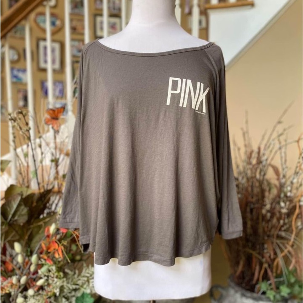 Victoria Secret Pink Gray Medium Night Shirt Dolman Sleeve.